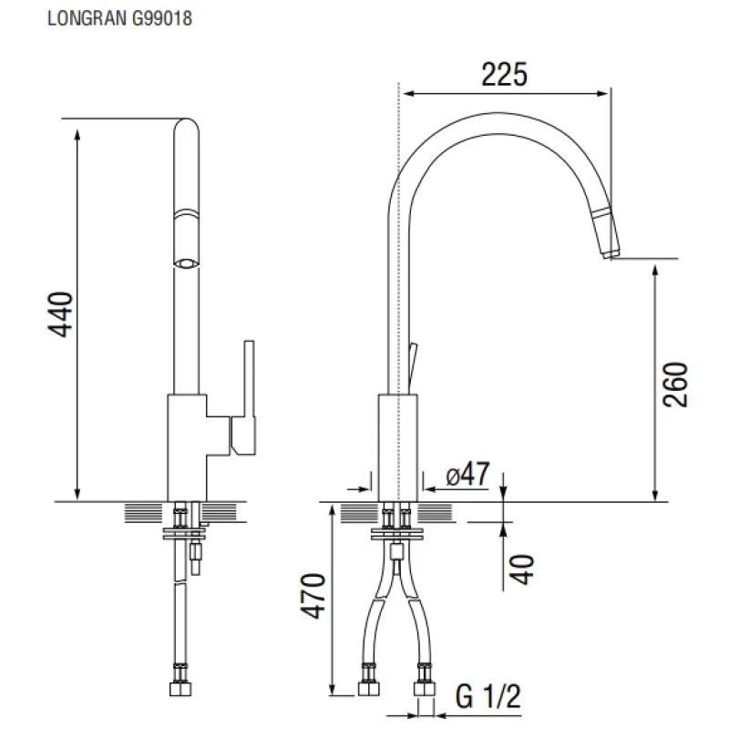 Смеситель для кухни Longran Sprint-One G99018 - 05