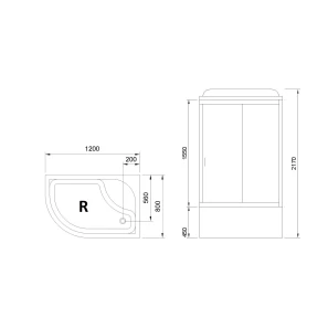 Изображение товара душевая кабина 120x80x217 см royal bath rb8120bk3-wc-ch-r матовое