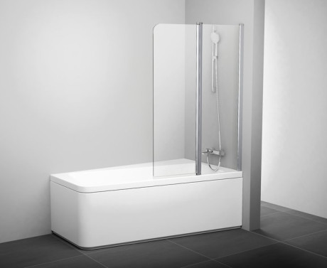 Шторка для ванны двухэлементная к ваннам 10° Ravak 10CVS2-100 R белый+транспарент 7QRA0103Z1