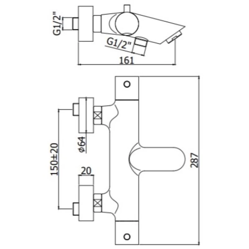 Термостат для ванны Paffoni Light LIQ022ST