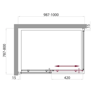 Изображение товара душевой уголок 100x80 см belbagno uno-ah-1-100/80-p-cr текстурное стекло