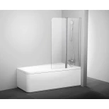 Изображение товара шторка для ванны двухэлементная к ваннам 10° ravak 10cvs2-100 r блестящий+транспарент 7qra0c03z1
