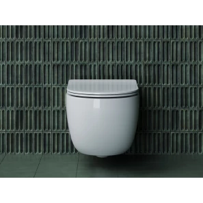 Изображение товара подвесной безободковый унитаз с сиденьем микролифт ceramica nova long cn3015