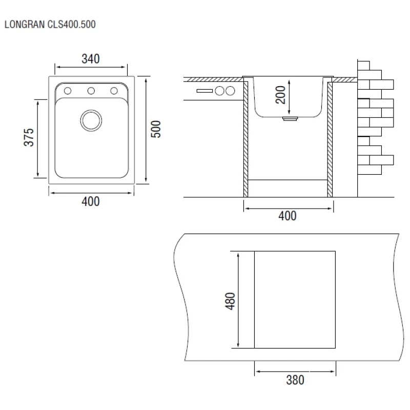 Кухонная мойка оникс Longran Classic CLS400.500 - 10