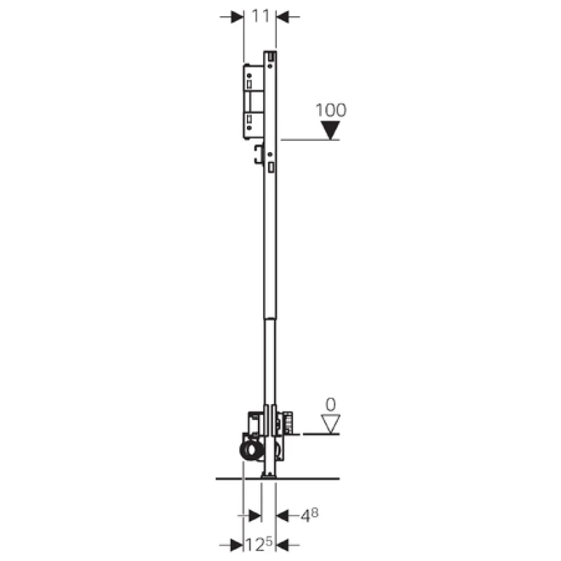 Монтажный элемент для душевой системы,с водоотводом в стене, для встраиваемого в стену смесителя Geberit Duofix 111.580.00.1