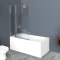 Шторка для ванны 90 см BelBagno UNO-V-11-90/150-P-Cr текстурное стекло - 1