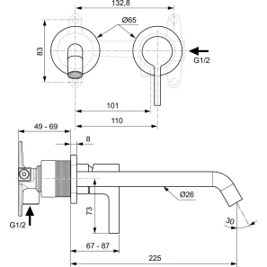 Изображение товара смеситель для раковины без донного клапана ideal standard joy a7379a5