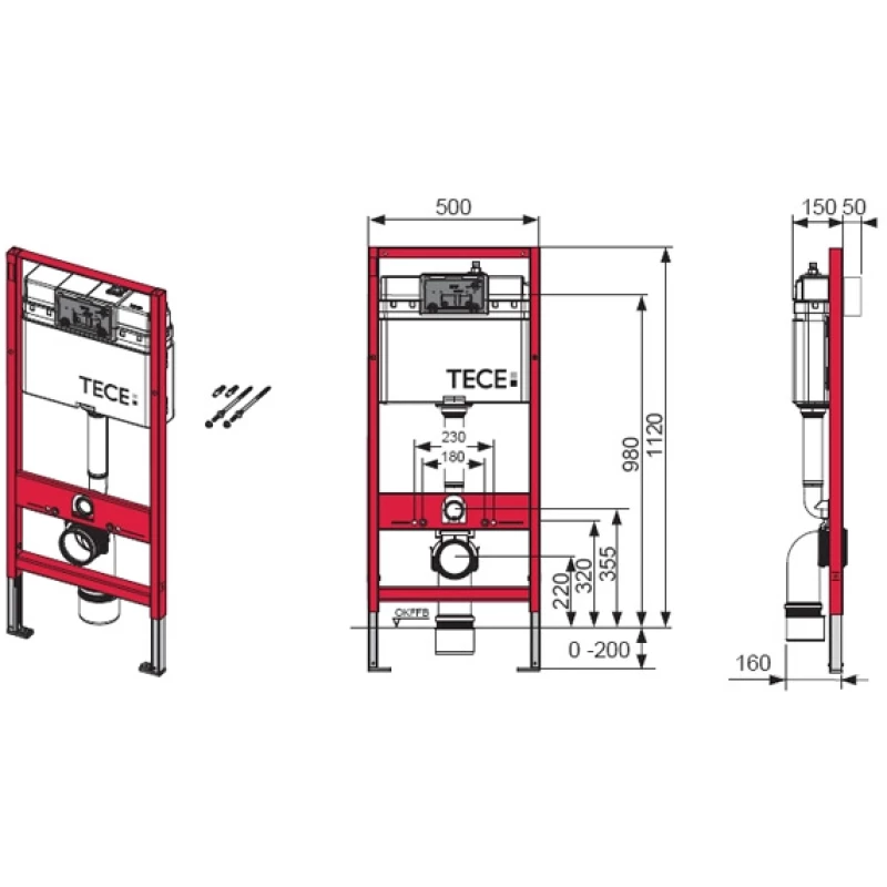 Комплект подвесной унитаз Villeroy & Boch Avento 5656RS01 + система инсталляции Tece 9400412