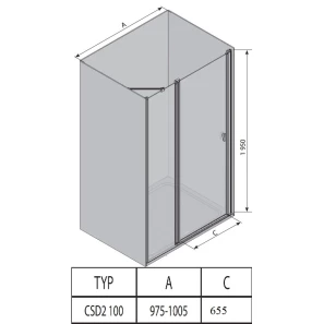 Изображение товара душевая дверь ravak chrome csd2 100 сатин transparent 0qvacu00z1