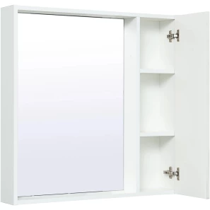 Изображение товара зеркальный шкаф 75x75 см серый бетон/белый l/r runo манхэттен 00-00001045