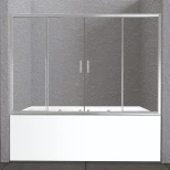 Изображение товара шторка для ванны 150-180 см belbagno unique-vf-2-150/180-140-p-cr текстурное стекло