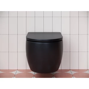 Изображение товара подвесной безободковый унитаз с сиденьем микролифт ceramica nova play cn3001mb