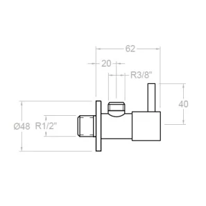 Изображение товара угловой вентиль 1/2"×3/8" ramon soler 3788