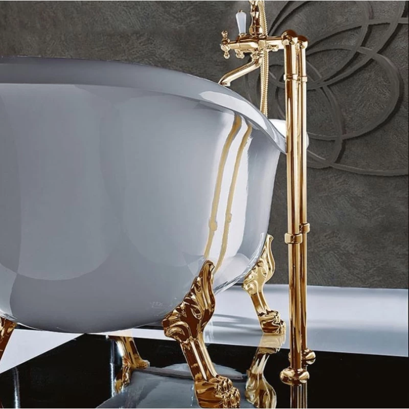 Ванна из литьевого мрамора золотые лапы 176x80 см Tiffany World TW176bi/oro