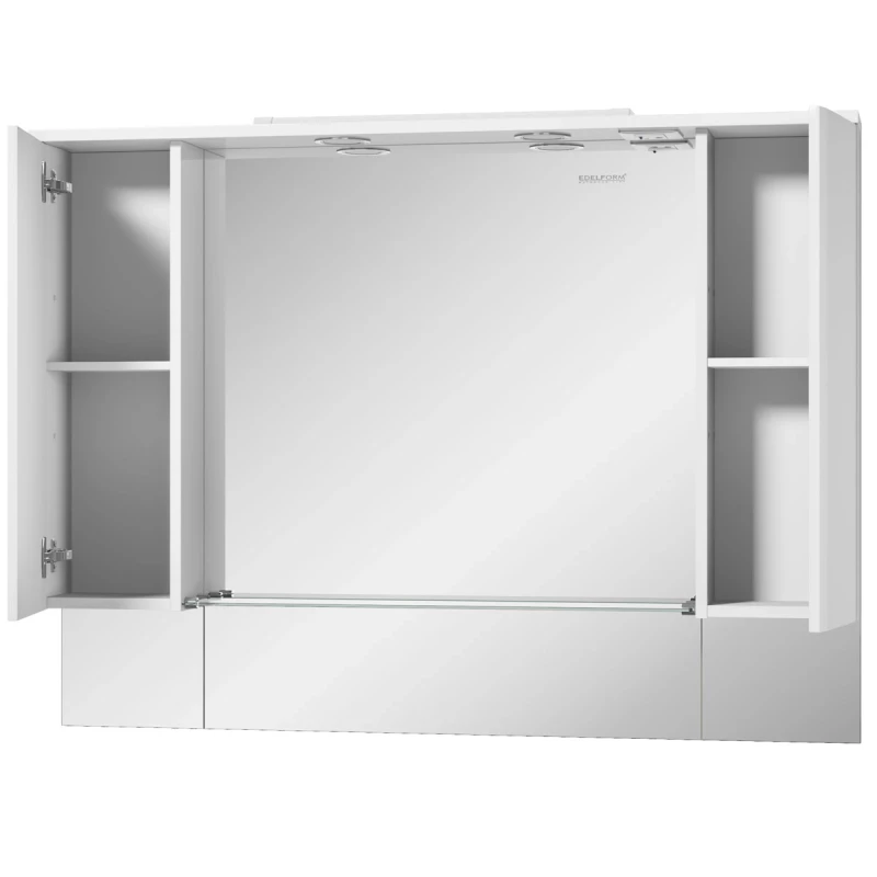 Зеркальный шкаф белый глянец 117x86,8 см Edelform Amata 35642