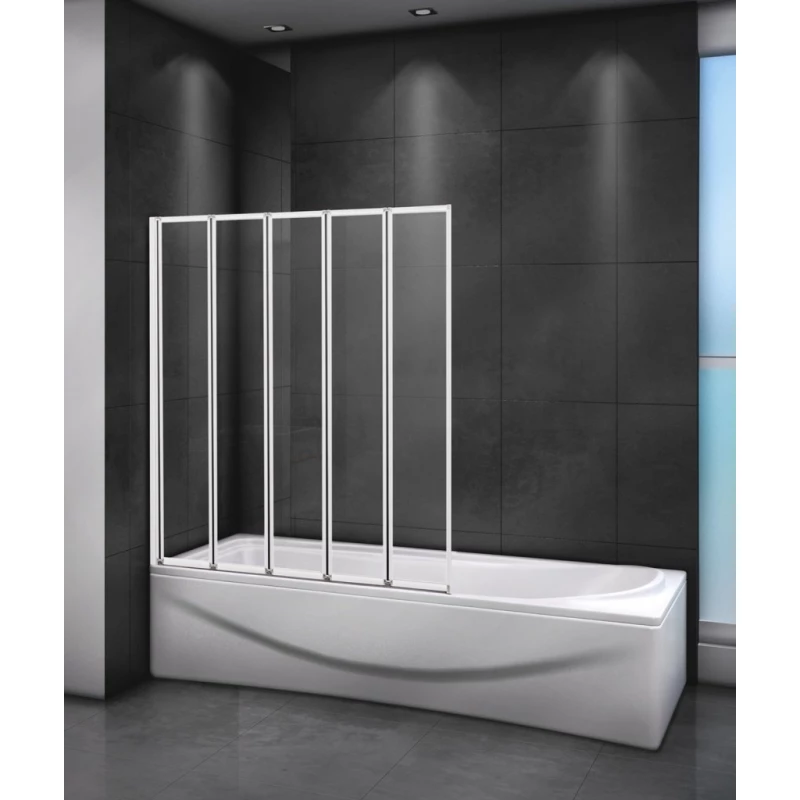 Шторка для ванны 120 см Cezares RELAX-V-5-120/140-P-Bi-L текстурное стекло