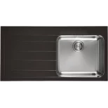 Изображение товара кухонная мойка franke epos eov 611 полированная сталь/черный 101.0150.351
