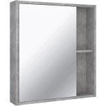 Изображение товара зеркальный шкаф 60x65 см серый бетон l/r runo эко 00-00001186