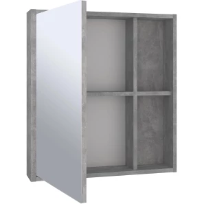 Изображение товара зеркальный шкаф 60x65 см серый бетон l/r runo эко 00-00001186