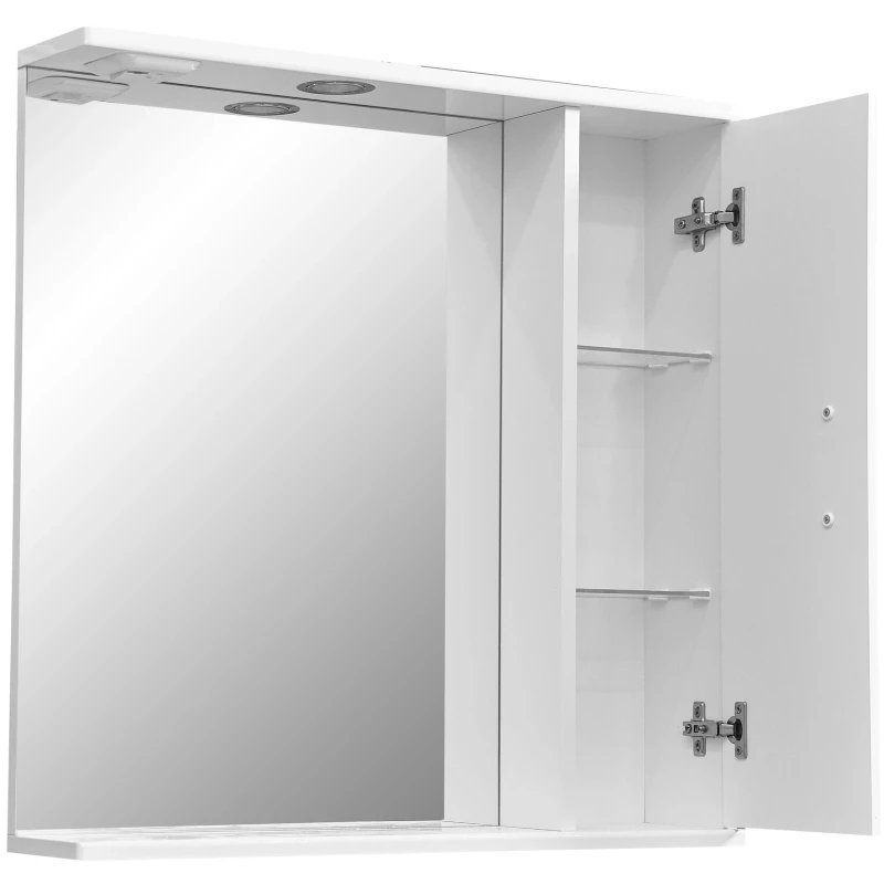 Зеркальный шкаф 70x70 см белый глянец/белый матовый Stella Polar Концепт SP-00000127