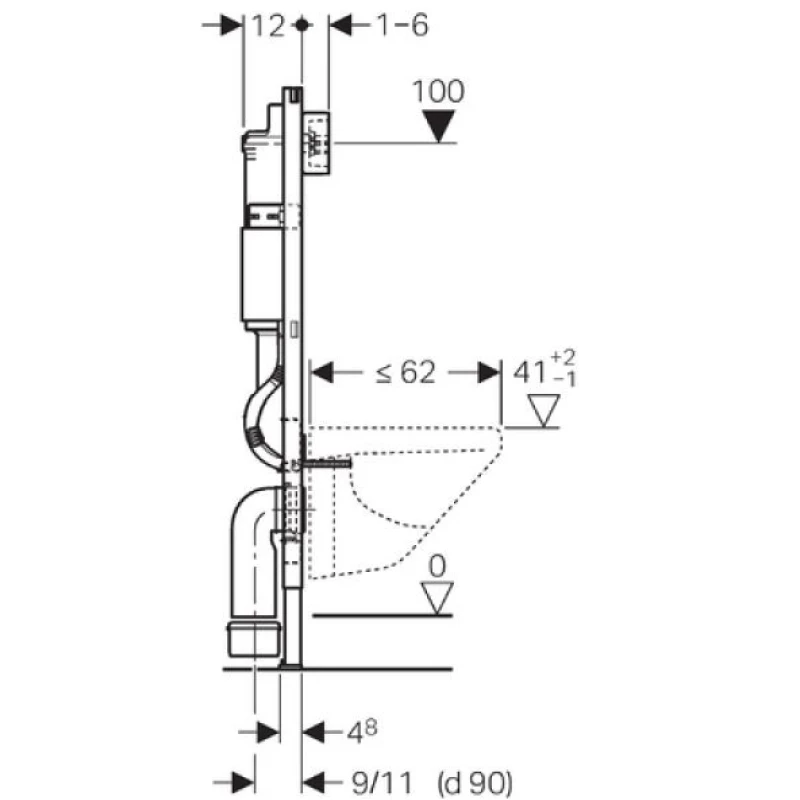 Комплект подвесной унитаз Jacob Delafon Struktura EDF102-00 + E4272-00 + система инсталляции Geberit 458.125.11.1