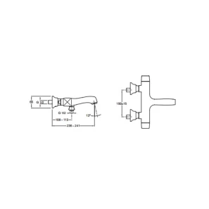 Изображение товара jacob delafon margaux e16215-9-cp термостатический смеситель для ванны