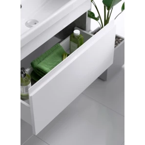 Изображение товара комплект мебели белый глянец/бетон светлый 49,5 см aqwella smart srt0105bs + um-mod50sl/1 + mc.04.05