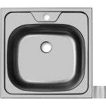 Изображение товара кухонная мойка матовая сталь ukinox классика clm480.480 --t6k 0c
