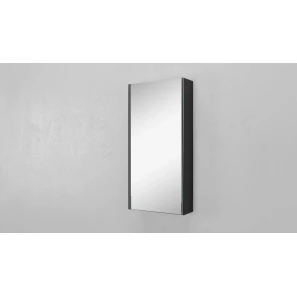 Изображение товара зеркальный шкаф 40x80 см черный матовый velvex klaufs zskla.40-217