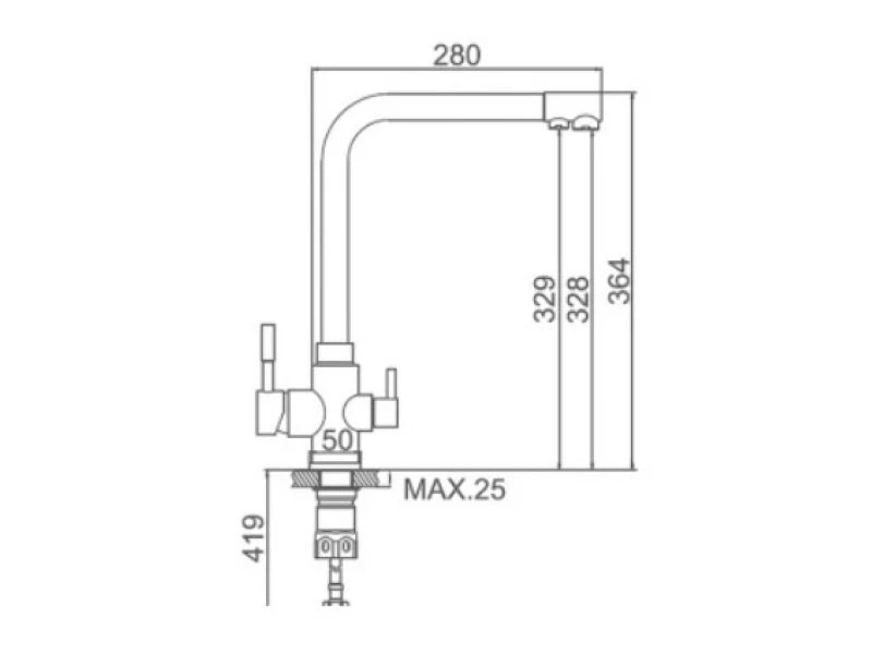 Смеситель для кухни с подключением к фильтру Marrbaxx MG006Q001