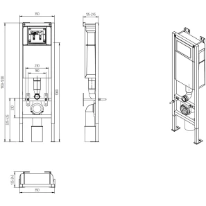 Изображение товара комплект подвесной унитаз + система инсталляции cersanit parva a64229