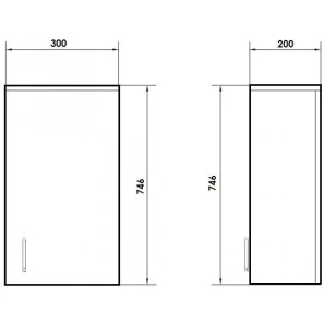 Изображение товара шкаф одностворчатый подвесной 30x74,6 см белый глянец orange стиль st-30sr