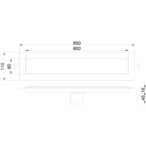 Изображение товара душевой канал 600 мм 2 в 1 с основой под плитку boheme premium linear 982-60-cr