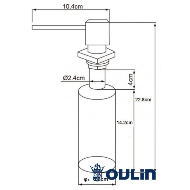 Дозатор для жидкого мыла 350 мл Oulin OL-401FS сатин