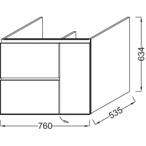 Изображение товара тумба медный бетон 76 см 3 ящика jacob delafon soprano eb1333-n28