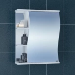 Изображение товара зеркальный шкаф 60x70 см белый глянец санта волна 101014