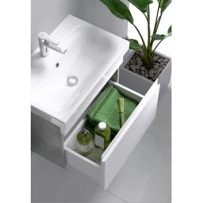 Изображение товара комплект мебели белый глянец/бетон светлый 60 см aqwella smart srt0106bs + ummod60sl/1 + rm0206w