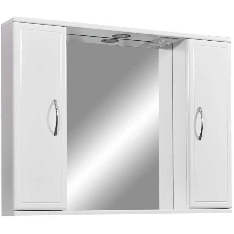 Зеркальный шкаф 80x70 см белый глянец/белый матовый Stella Polar Концепт SP-00000059