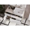 Комплект мебели дуб эндгрейн/белый матовый 100 см Акватон Мишель 1A244101MIX40 + 732700B000 +  1A253303MIX40 + 1A253902MIX40 + 1A244203MIX40 - 3