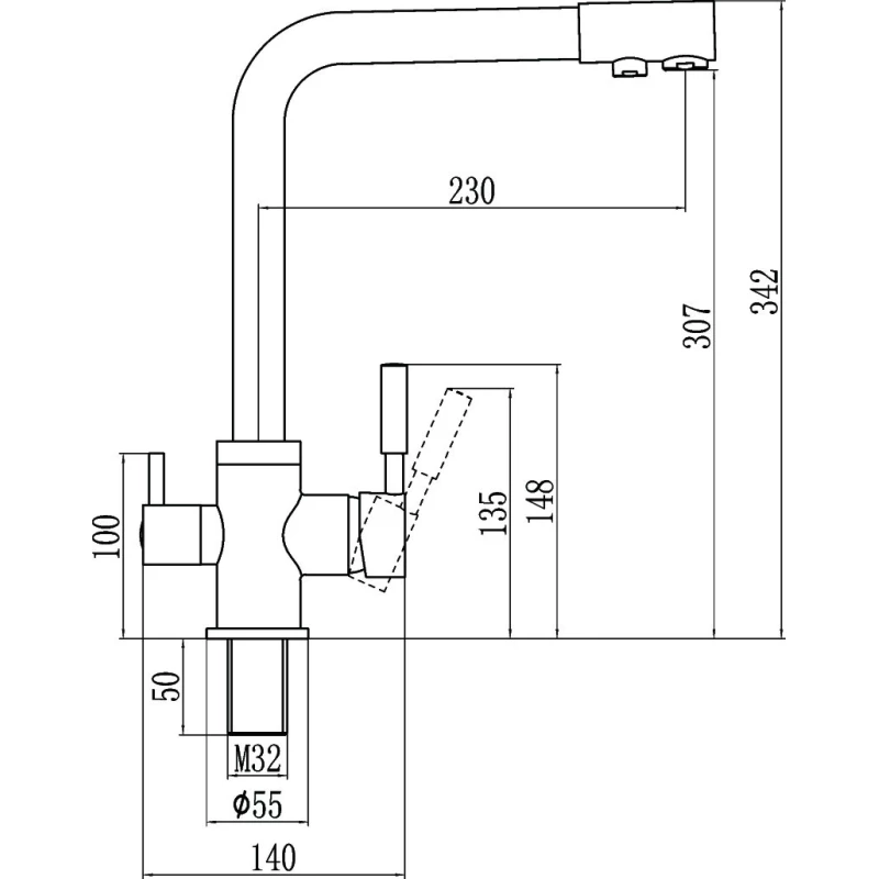 Смеситель для кухни с подключением к фильтру Savol S-L1801C