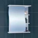 Изображение товара зеркальный шкаф 60x70 см белый глянец санта волна 101015