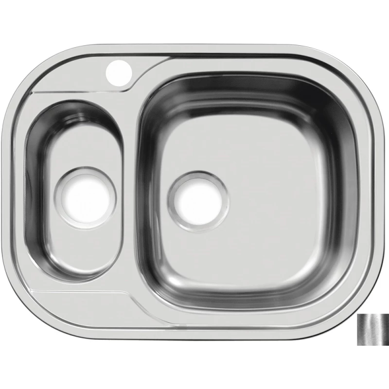 Кухонная мойка полированная сталь Ukinox Галант GAP628.488 15GT8K 1R