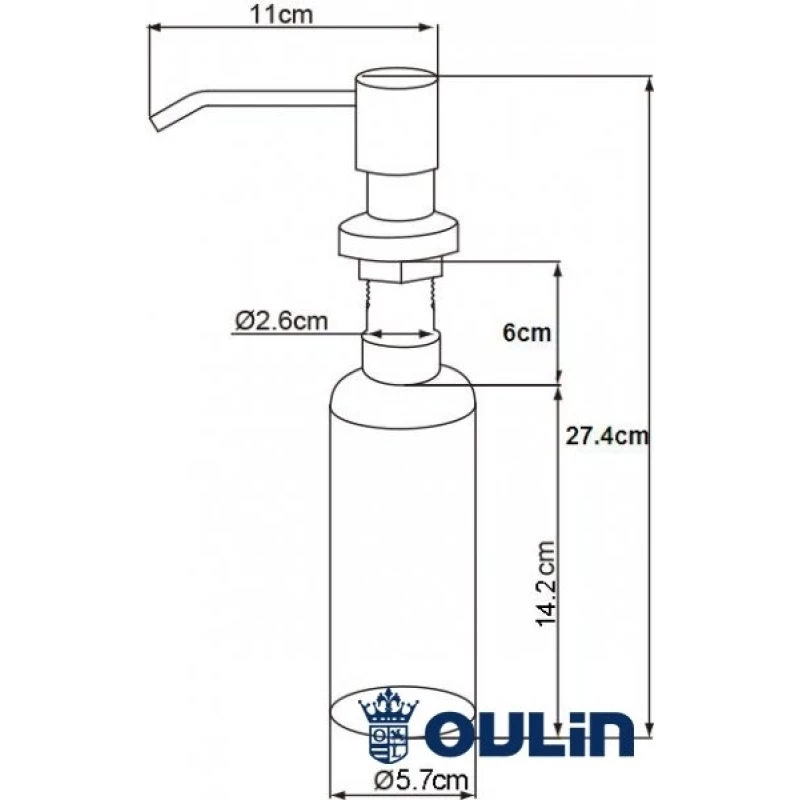 Дозатор для жидкого мыла 350 мл Oulin OL-401 DS сатин