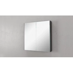 Изображение товара зеркальный шкаф 80,3x80 см черный матовый velvex klaufs zskla.80-217
