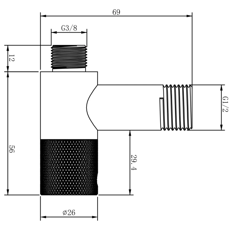 Угловой вентиль 1/2"×3/8" 2 шт Wellsee Drainage System 182146001