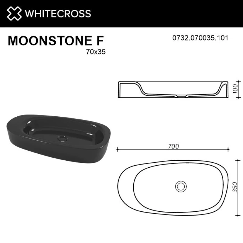 Раковина 70x35 см Whitecross Moonstone F 0732.070035.10100
