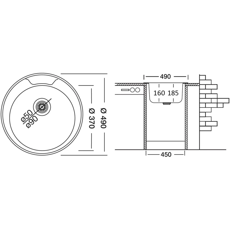Кухонная мойка декоративная сталь Ukinox Фаворит FAL490 -GT6K 0C