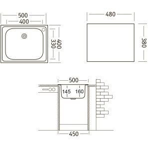 Изображение товара кухонная мойка матовая сталь ukinox классика clm500.400 --t6c 1c