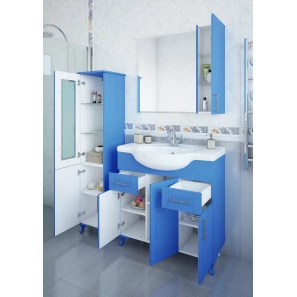 Изображение товара комплект мебели голубой матовый 87,5 см sanflor глория c000005711 + 1.wh11.0.265 + c000005692