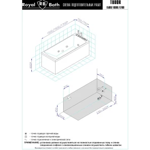 Изображение товара акриловая гидромассажная ванна 158x69 см royal bath tudor standart rb407702st
